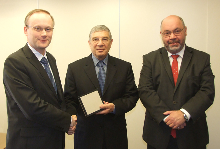 Dr Łukasz Kamiński, Avner Shalev and Ambassador Jacek Chodorowski