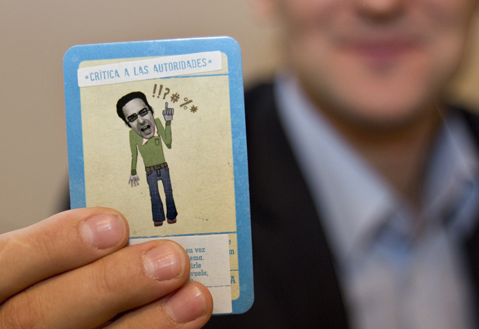 One of the cards in the Spanish language version of the game