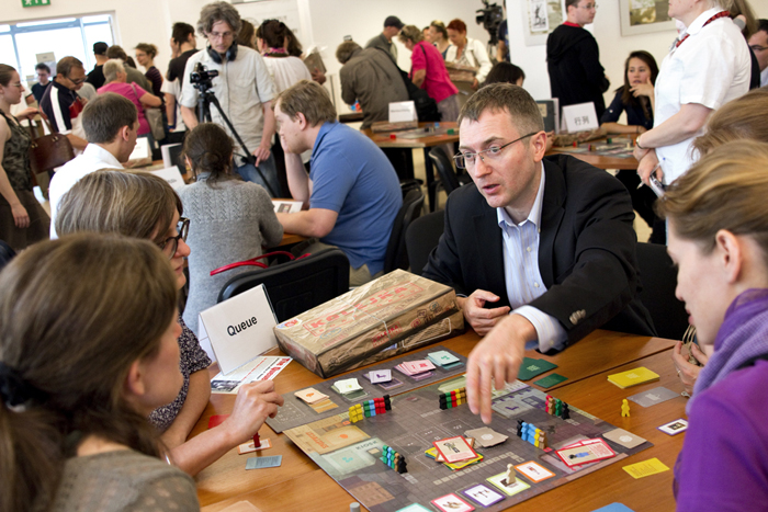 At the meeting one could buy the game and also play it straight away