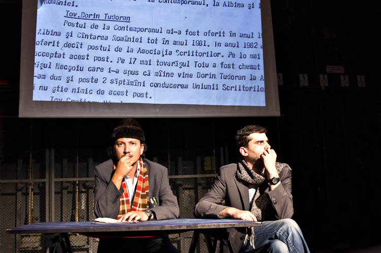 Romanian performance "X milimeters out of Y kilometers" on the cooperation of Romanian dissident Dorin Tudoran with the secret police