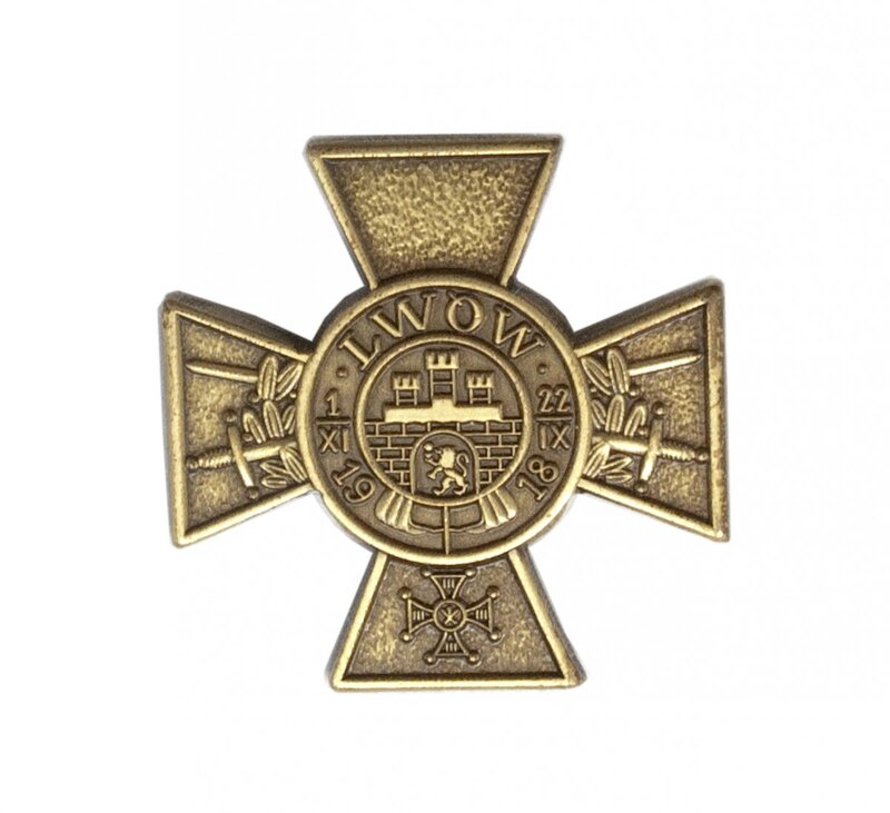A replica of the Cross of the Lwów Defense  issued on the centenary of these events