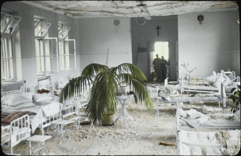 The interior of a bombed hospital in Warsaw's Praga district, September 8, 1939. (AIPN / Julien Bryan Collection in Warsaw)