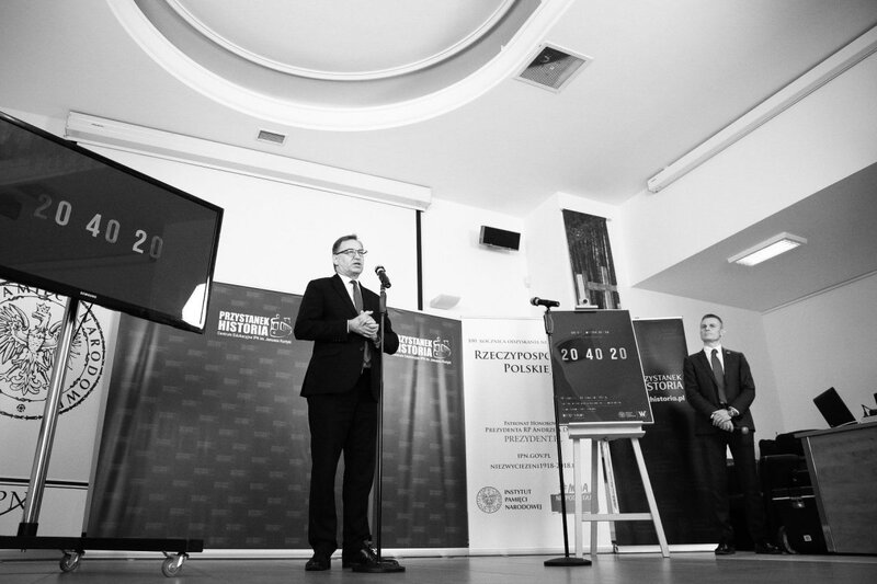 President of the IPN, Jarosław Szarek, Ph. D. during the briefing (photo:  Sławek Kasper)