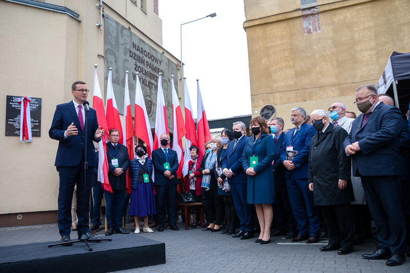 A plaque commemorating Kornel Morawiecki unveiled