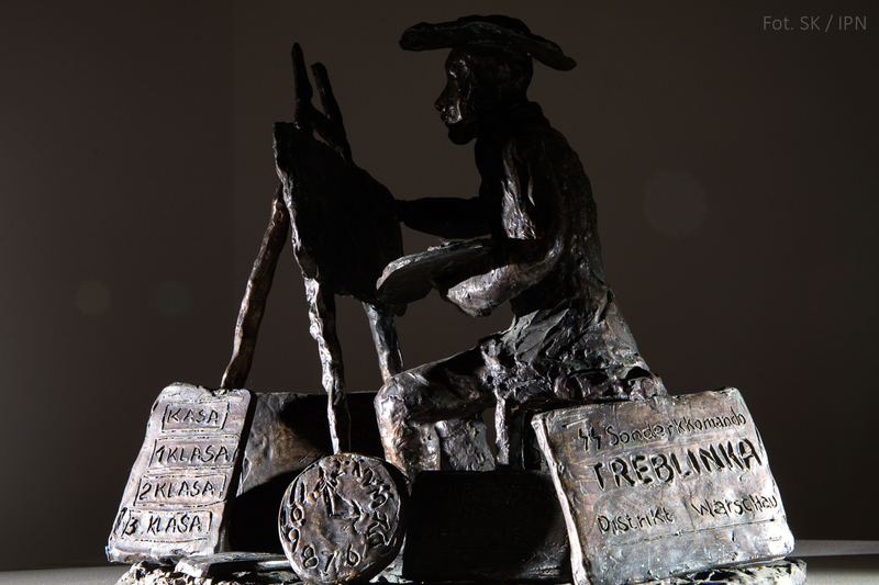 AN ARTIST- PAINTER INMATE PREPARING MISLEADING SIGNS, BRONZE 2001