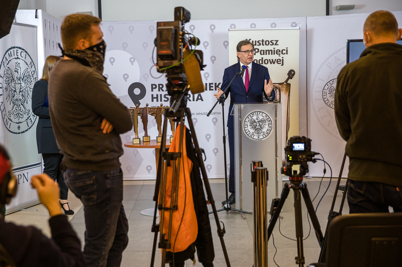 "Custodian of National Memory" Prize press conference, 25 November 2020 photo: Sławek Kasper IPN