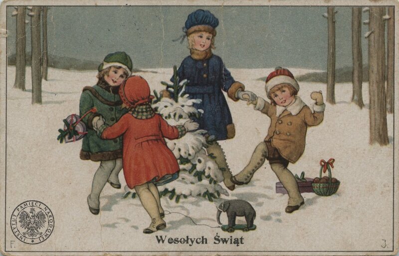 A IPN Ki 297/1 / KE [k. 4] - Christmas postcard "Merry Christmas" printed  in Germany [CAFS Dresden]  - 1924. Private donation: Kazimierz Bartel.
