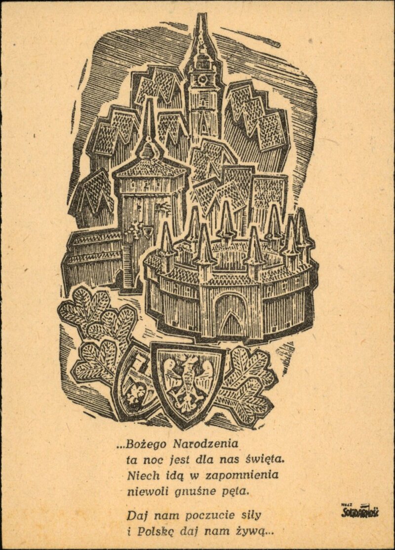 Christmas card from 1983, printed by 'Solidarity' circles. From the collection of the IPN Archive in Cracow