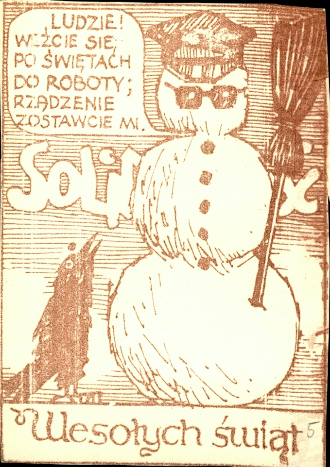 Christmas card from the 1980s. AIPN Łódź