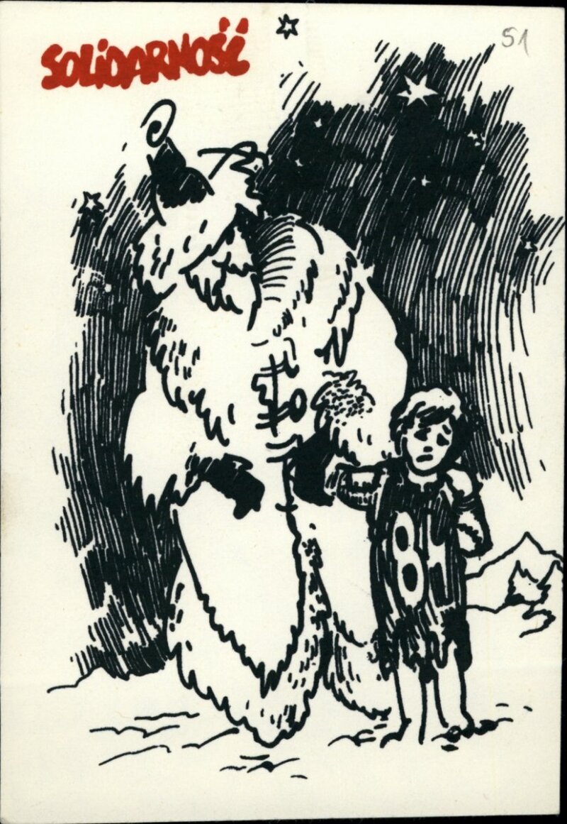 Christmas card from the 1980s. AIPN Łódź