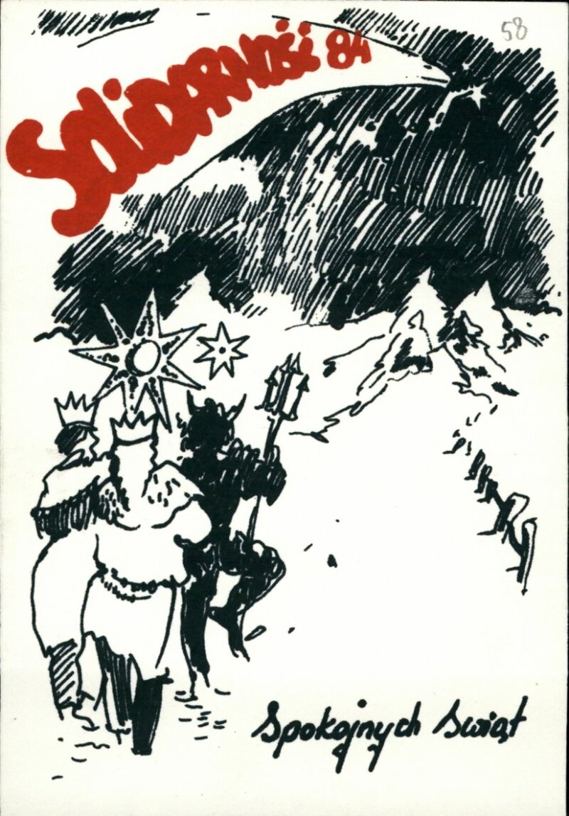 Christmas card from the 1980s. AIPN Łódź