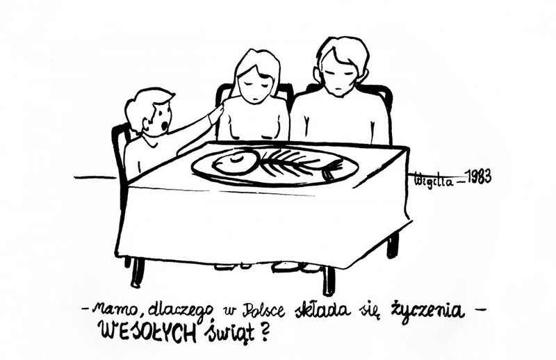 Christmas card from the 1980s. AIPN Rzeszów. Donation made by Anna Leszczyńska