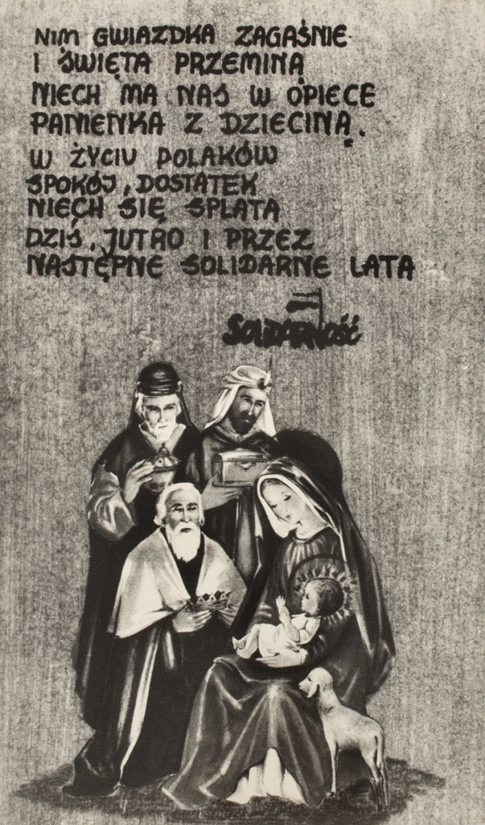 Christmas card from the 1980s. AIPN Rzeszów. Donation made by Anna Leszczyńska