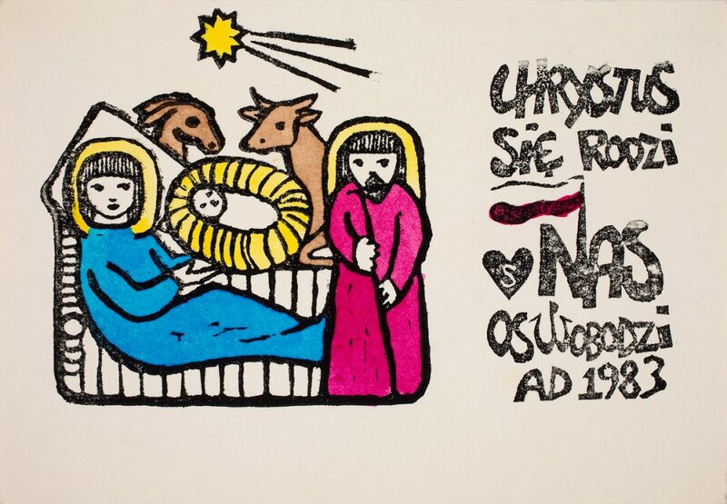 Christmas card from the 1980s. AIPN Rzeszów. Donation made by Anna Leszczyńska