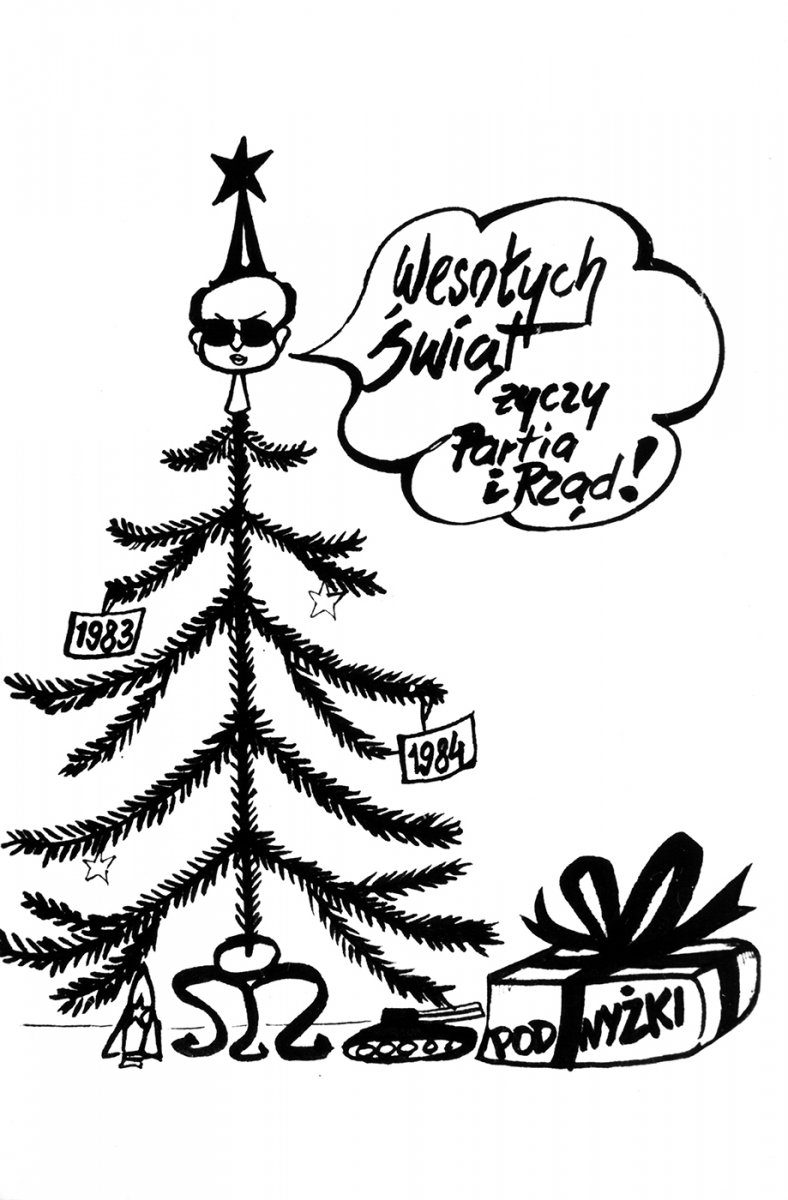 Christmas card from the 1980s. AIPN Rzeszów. Donation made by Anna Leszczyńska