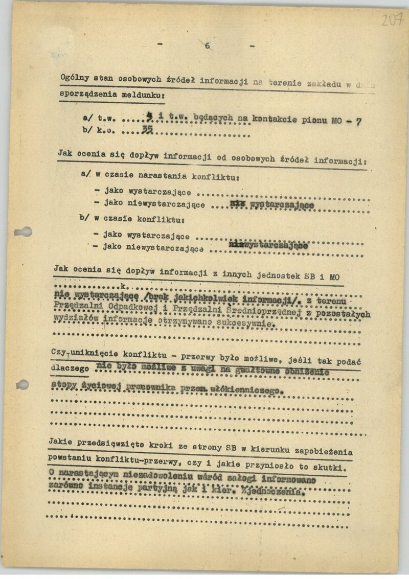 1971 Łódź textile workers strike - archival source