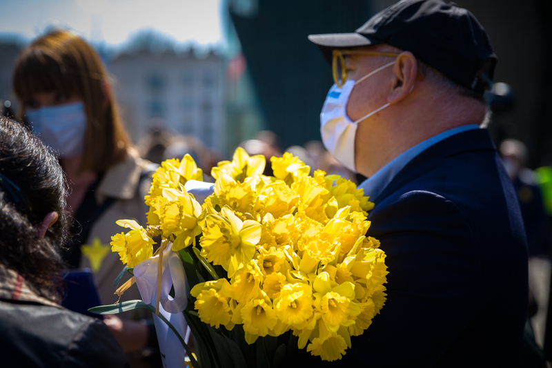 The Monument to the Warsaw Ghetto Heroes, 19 April 2021, photo Sławek Kasper IPN
