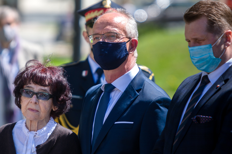 Commemorative celebrations at the Monument to Witold Pilecki on the 120th anniversary of his birth, Warsaw 13 May 2021