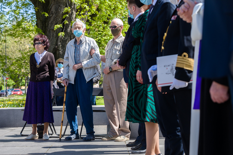Commemorative celebrations at the Monument to Witold Pilecki on the 120th anniversary of his birth, Warsaw 13 May 2021