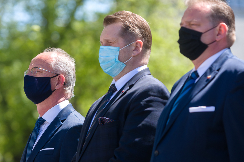 Commemorative celebrations at the Monument to Witold Pilecki on the 120th anniversary of his birth, Warsaw 13 May 2021