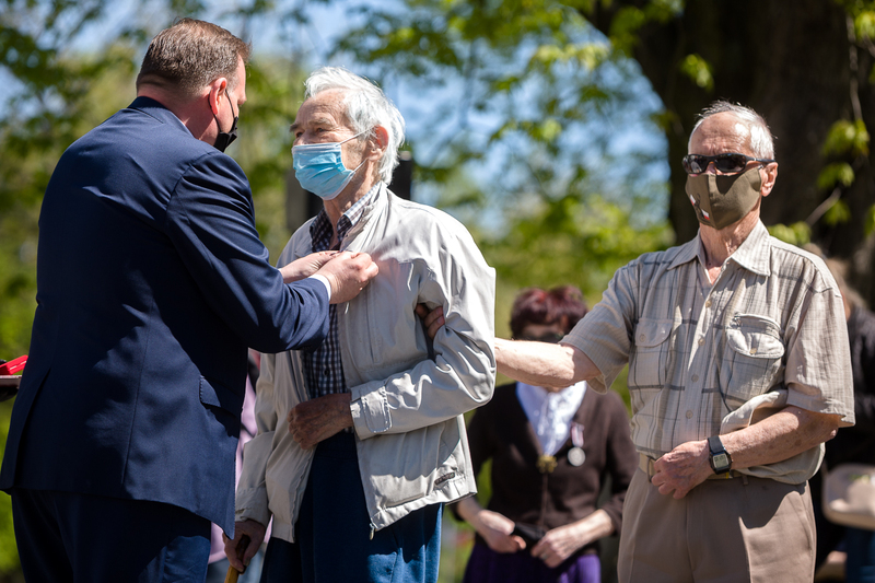 Commemorative celebrations at the Monument to Witold Pilecki on the 120th anniversary of his birth, Warsaw 13 May 2021