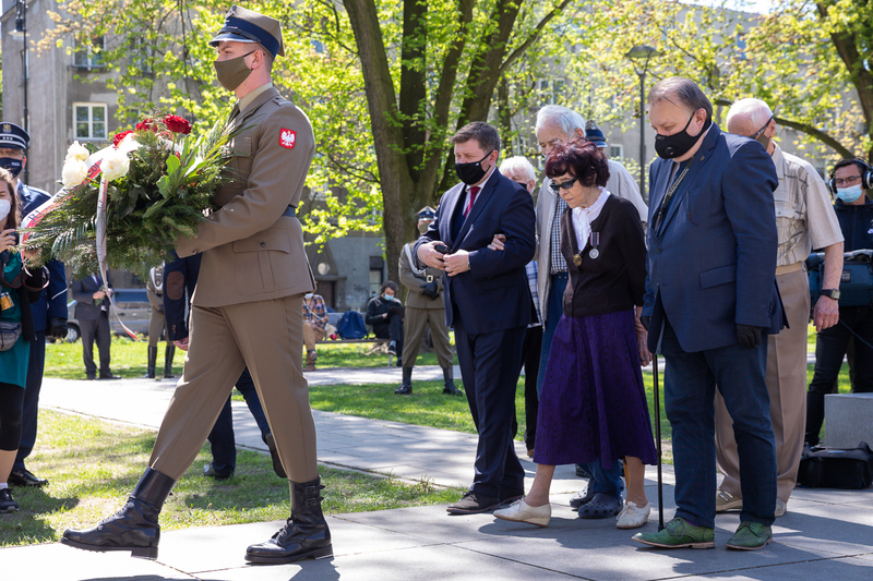 Commemorative celebrations at the Monument to Witold Pilecki on the 120th anniversary of his birth, Warsaw 13 May 2021