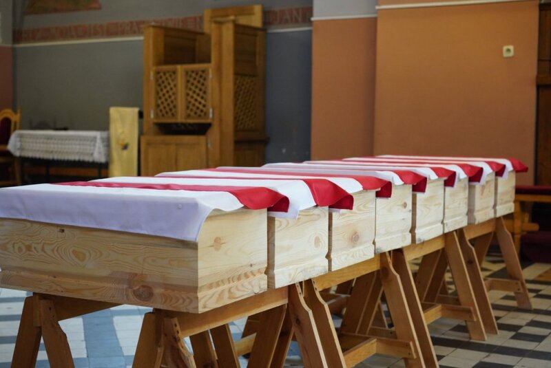 The funeral of 8 soldiers of the Polish Army who died in the defense of Fort III in Pomiechówek in 1939 - Pomiechowo, 20 May 2021