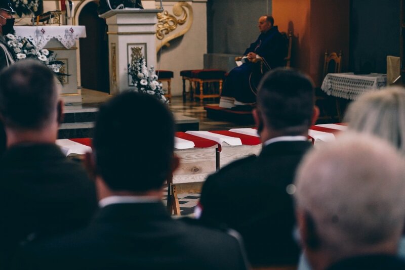 The funeral of 8 soldiers of the Polish Army who died in the defense of Fort III in Pomiechówek in 1939 - Pomiechowo, 20 May 2021
