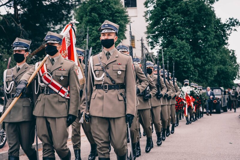 The funeral of 8 soldiers of the Polish Army who died in the defense of Fort III in Pomiechówek in 1939 - Pomiechowo, 20 May 2021