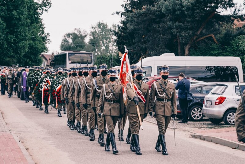 The funeral of 8 soldiers of the Polish Army who died in the defense of Fort III in Pomiechówek in 1939 - Pomiechowo, 20 May 2021