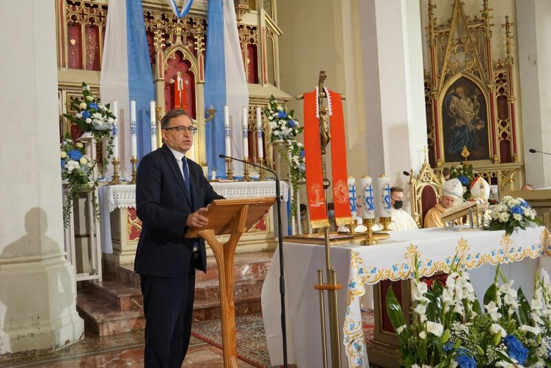 The erection ceremony for the Sanctuary of Our Lady of Klewa, Patroness of Borderland Families, in Skwierzyna (Lubuskie region), 22 May 2021, Photo: Jakub Wojewoda (IPN) The erection ceremony for the Sanctuary of Our Lady of Klewa, Patroness of Borderland Families, in Skwierzyna (Lubuskie region), 22 May 2021, Photo: Jakub Wojewoda (IPN)