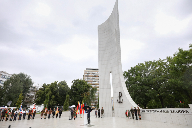 Warsaw Uprising commemoration at the Monument to the Polish Underground State and Home Army