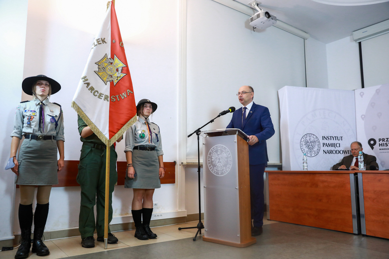 The unveiling of a plaque commemorating Stanisław Peszyński – Warsaw, 6 August 2021. Photo: Sławek Kasper (IPN)