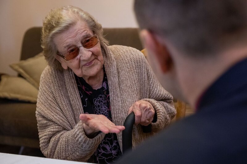 Wanda Bortkiewicz's 98th birthday. Photo: Mikołaj Bujak (IPN)