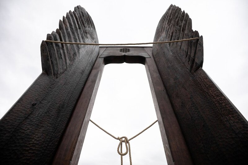 The unveiling of a monument dedicated to the People of Freedom and Solidarity from the Bieszczady Mountains; Photo: Sławek Kasper