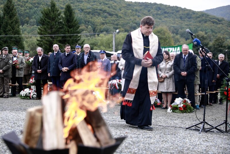 The unveiling of a monument dedicated to the People of Freedom and Solidarity from the Bieszczady Mountains; Photo: Sławek Kasper