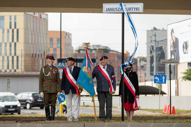 The naming of a Cracow roundabout after Janusz Kurtyka, Cracow 12 October 2021; Photo: Mikołaj Bujak IPN