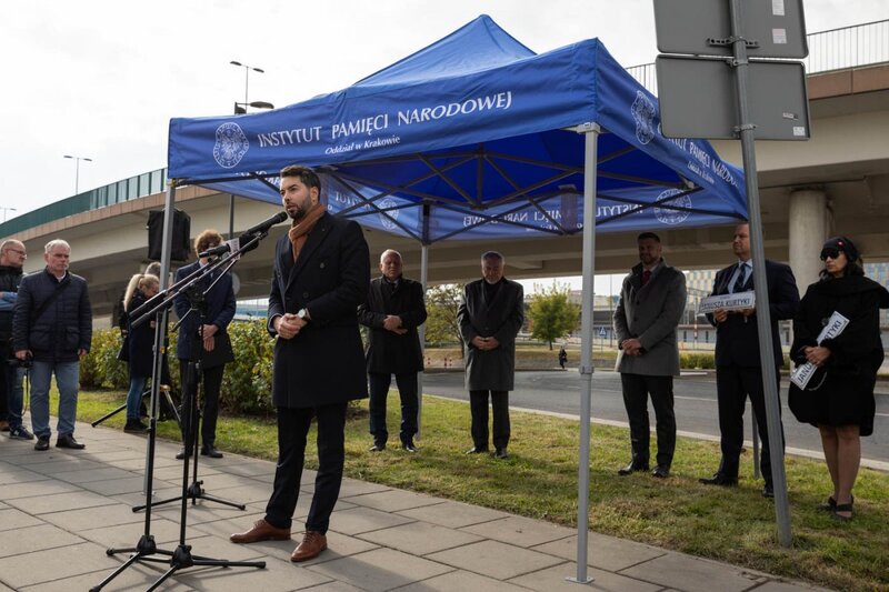 The naming of a Cracow roundabout after Janusz Kurtyka, Cracow 12 October 2021; Photo: Mikołaj Bujak IPN