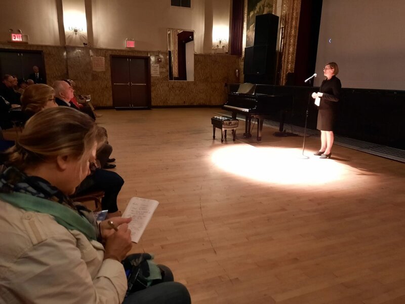 Director of the IPN Archive Marzena Kruk delivering a speech at the Polish National House, New York, NY, 17 October 2021; photo: R. Poboży (AIPN)