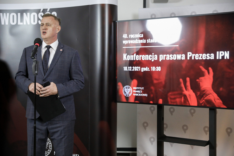 Press conference of the IPN President on the celebration of the 40th anniversary of Martial Law. Photo: Sławek Kasper (IPN)