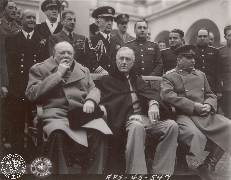 Soviet Premier Joseph Stalin, U.S. President Franklin D. Roosevelt and British Prime Minister Winston Churchill in Yalta, Crimea Soviet Premier Joseph Stalin, U.S. President Franklin D. Roosevelt and British Prime Minister Winston Churchill in Yalta, Crimea