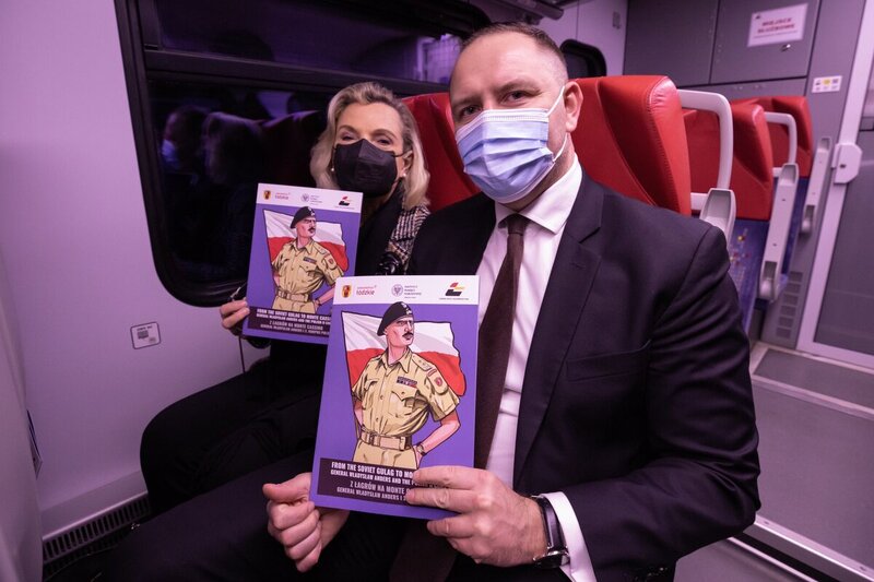 A ceremonial run of the “Anders” train on the Łódź-Włocławek route , 17 February 2022