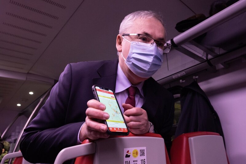 A ceremonial run of the “Anders” train on the Łódź-Włocławek route , 17 February 2022