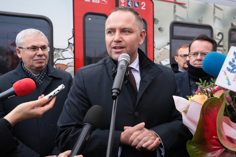 A ceremonial run of the “Anders” train on the Łódź-Włocławek route , 17 February 2022