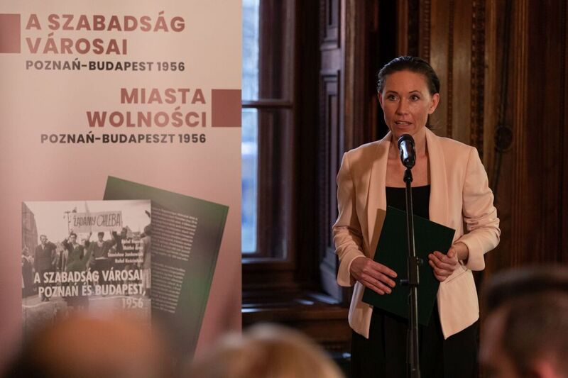The promotion of the Hungarian language version of the publication “Cities of Freedom. Poznań – Budapest 1956” ; 22 February 2022, Budapest; Photo: M.Bujak IPN