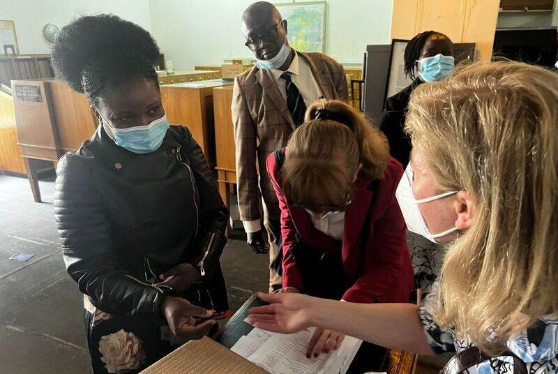 The representatives of the Institute of National Remembrance at the National Archives of Zimbabwe in Harare – Zimbabwe, 29 April 2022; Photo: Mikołaj Bujak IPN