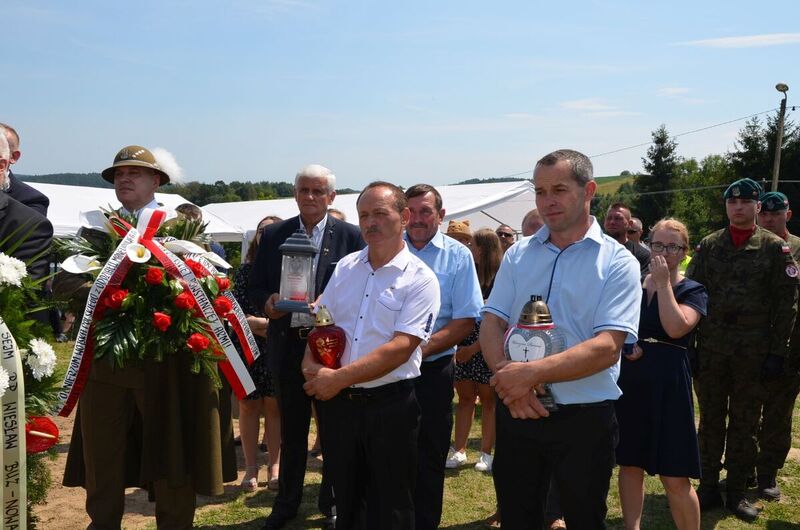 The funeral ceremonies of 14 soldiers of the Polish Army murdered in July 1946 by Ukrainian nationalists in Jawornik Rusk