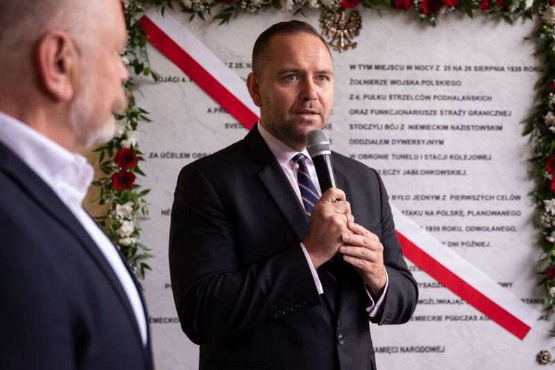 The commemoration of the defenders of the tunnel and railway station near Jabłonków (Czech Republic), 23 August 2022; Photo: Mikołaj Bujak IPN