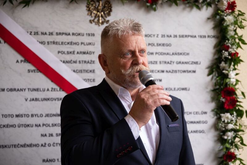 The commemoration of the defenders of the tunnel and railway station near Jabłonków (Czech Republic), 23 August 2022; Photo: Mikołaj Bujak IPN