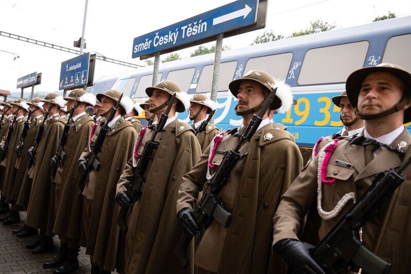 The commemoration of the defenders of the tunnel and railway station near Jabłonków (Czech Republic), 23 August 2022; Photo: Mikołaj Bujak IPN